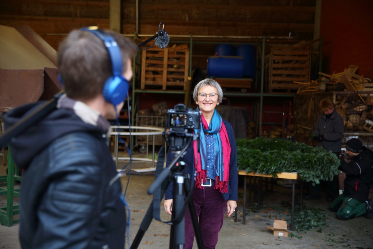 Videoaufnahmen mit Stiftsvorsteherin Anne Hanhörster