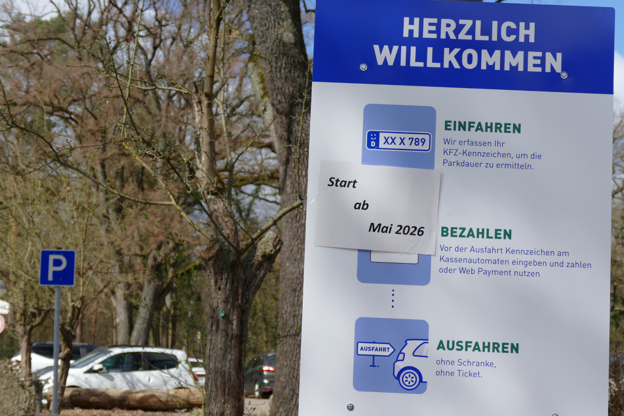 Schild für Parkraumbewirtschaftung